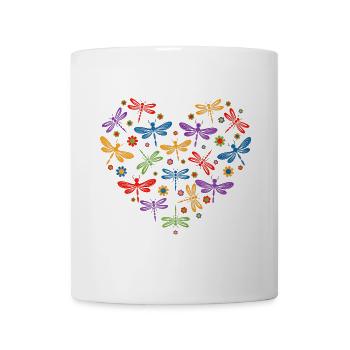 Motif Coeur Femme Adore Libellule - Mug - white - Front