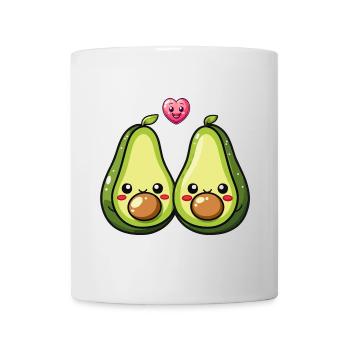 Avokado Paar Liebe Herz Comic - Tasse - Weiß - Vorne