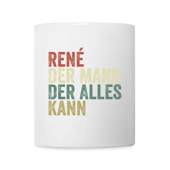 René L’homme qui sait tout Prénom René - Mug blanc - blanc - Devant