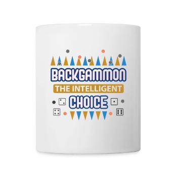 Backgammon Spiel - Tasse - Weiß - Vorne