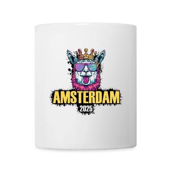Amsterdam 2025 Vacances de fête de l’alpaga - Mug blanc - blanc - Devant
