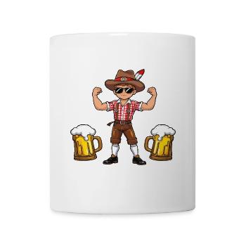 Boy in Lederhosen Beer JGA Mallorca Bavaria Booze - Mug - white - Front