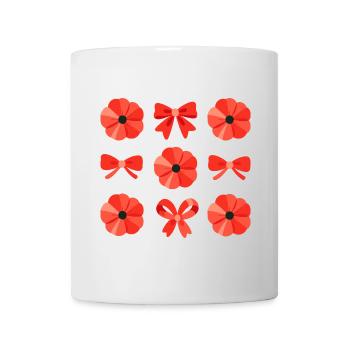 Women's Poppy Flower Bow - Mug - white - Front