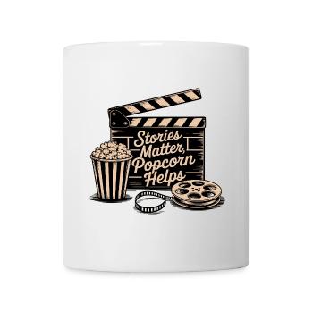 Stories Matter, Popcorn Helps - Mug - white - Front