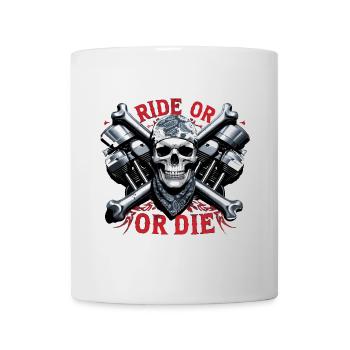 Moto Skull Ride ou Die Biker Chopper Rock - Mug blanc - blanc - Devant