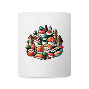 Großstadt Tokio Japan Sushi - Tasse - Weiß - Vorne