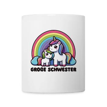 Grande sœur 2026 Licorne Frères et sœurs - Mug blanc - blanc - Devant