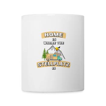 Camper - "Home is where the Stellplatz is" - Tasse - Weiß - Vorne