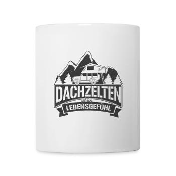 Dachzelten ist ein Lebensgefühl - Dachzelt Camper - Tasse - Weiß - Vorne