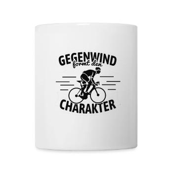 Rennradfahrer "Gegenwind formt den Charakter" - Tasse - Weiß - Vorne