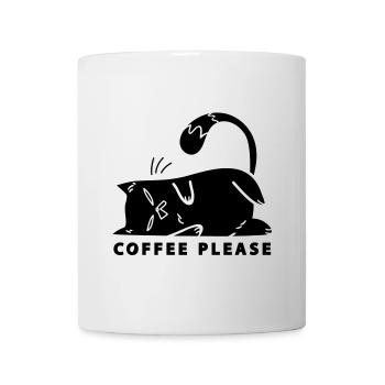 Kaffee Katze koffein Cat Coffee Katzenliebhaber - Tasse - Weiß - Vorne