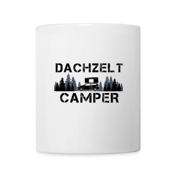 Dachzelt Camper Natur Geschenk Campingurlaub - Tasse - Weiß - Vorne