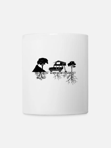In der Natur verwurzelt | 4x4 Dachzelt Camper - Tasse - Weiß