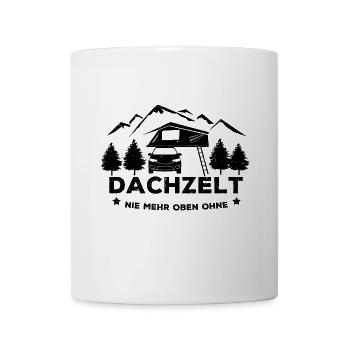 Dachzelt Aufkleber Geschenk Camping Camper Natur - Tasse - Weiß - Vorne