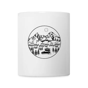 Tente à toit en voiture | Sur le toit Campeur nature - Mug blanc - blanc - Devant