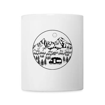 Camping vacances Campervan camping-car camping-car voyage - Mug blanc - blanc - Devant