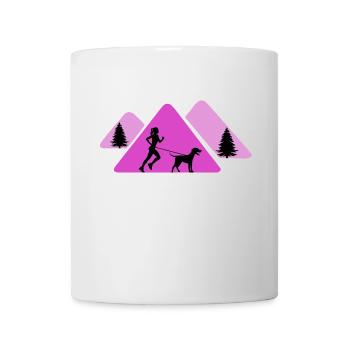 canicross running with dog dog dog trainer - Mug - white - Front