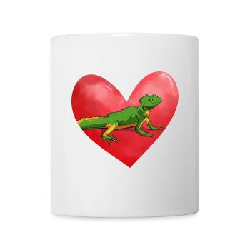 Cœur de Lézard Herpétologie Reptiles Saint-Valentin - Mug blanc - blanc - Devant