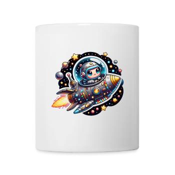 Petit astronaute heureux dans un vaisseau spatial - Mug blanc - blanc - Devant