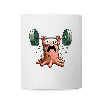 Entraînement de fitness drôle d’amibe haltérophile - Mug blanc - blanc - Devant
