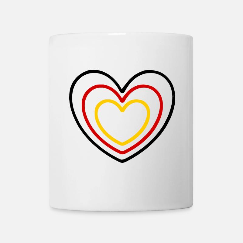 Herz Deutschland Farben - Tasse - Weiß