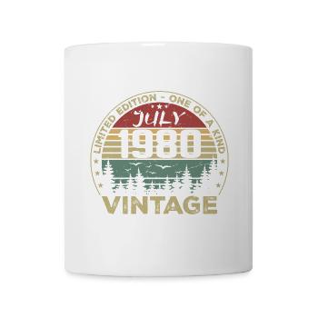 Vintage 1980's July 1980 Birthday Gift - Mug - white - Front