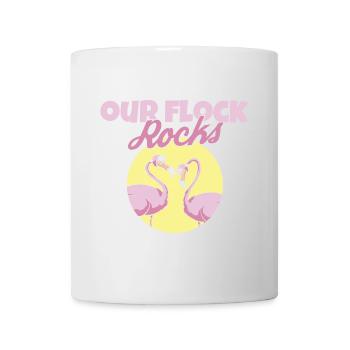 Our Flock Rocks Flamingo Family Summer Vacation - Tasse - Weiß - Vorne