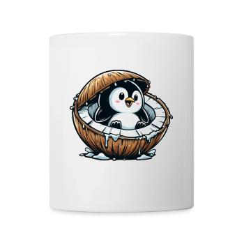 Cute Penguin Coconut Summer Fruit Funny - Mug - white - Front