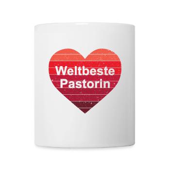 Weltbeste Pastorin Pfarrerin Priesterin Beste Frau - Tasse - Weiß - Vorne