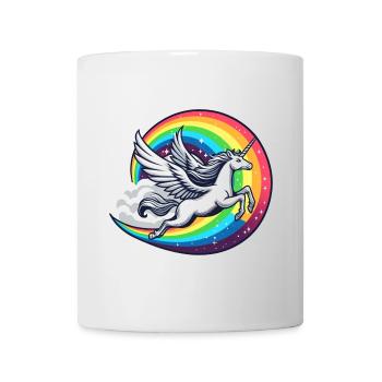 Einhorn mit Regenbogen - Tasse - Weiß - Vorne