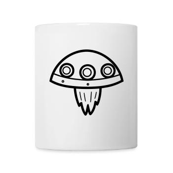 fliegende Untertasse - Tasse - Weiß - Vorne