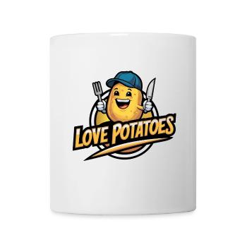 Funny Potato with Baseball Cap Vegan Vegetarian - Mug - white - Front