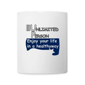 Enjoy your life in a heathyway - Tasse - Weiß - Vorne