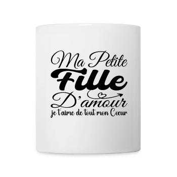 Cadeau fille d'amour, meilleure fille je t'aime - Mug blanc - blanc - Devant
