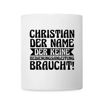 Vorname Chris Christian - Tasse - Weiß - Vorne