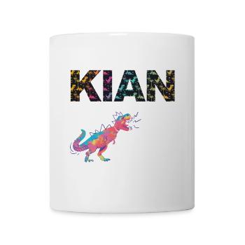 KIAN - Schöner Jungen Name mit Dinosaurier - Tasse - Weiß - Vorne