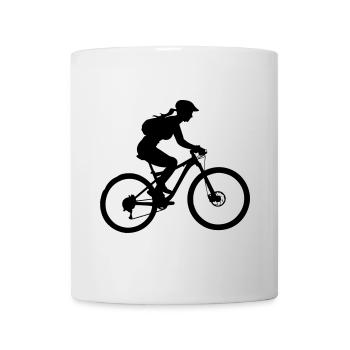 Mountain Bike Bicycle Woman Icon - Mug - white - Front