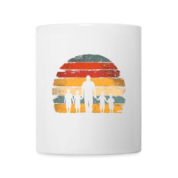 Vatertag Vater mit vier Söhnen retro vintage - Tasse - Weiß - Vorne