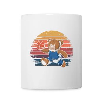 Teddy Bear Playing Basketball Vintage - Mug - white - Front