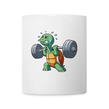 Drôle de tortue Fitness Entraînement Épuisant - Mug blanc - blanc - Devant
