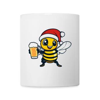 Biene Weihnachten Bier - Tasse - Weiß - Vorne