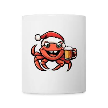 Krebs Krabbe Weihnachten Bier - Tasse - Weiß - Vorne