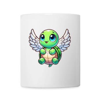 Süße Schildkröte mit Engelsflügeln Cartoon - Tasse - Weiß - Vorne