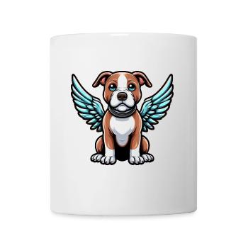 Süßer Pitbull Engel Cartoon mit Flügeln - Tasse - Weiß - Vorne