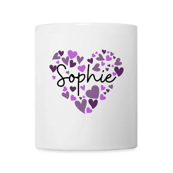 J’adore les cœurs Sophie en violet - Mug blanc - blanc - Devant