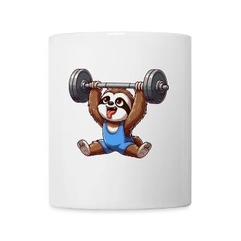 Drôle paresseux Haltères Entraînement Fitness Paresseux - Mug blanc - blanc - Devant