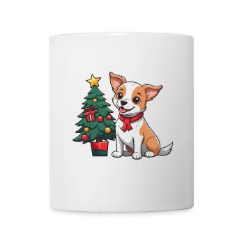 Cute dog celebrating Christmas. - Mug - white - Front