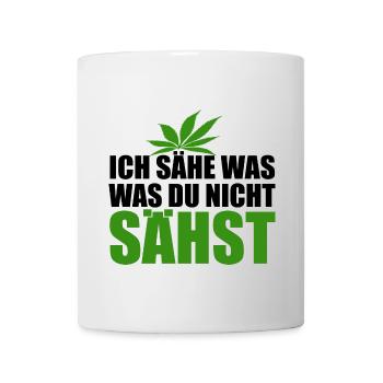 Cannabis, Ich sähe was was du nicht sähst, Hanf - Tasse - Weiß - Vorne