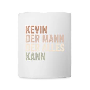 Kevin L’homme qui sait tout Prénom Kevin - Mug blanc - blanc - Devant