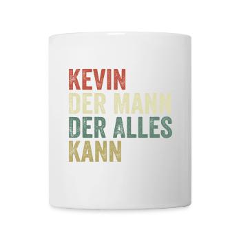 Kevin L’homme qui sait tout Prénom Kevin - Mug blanc - blanc - Devant